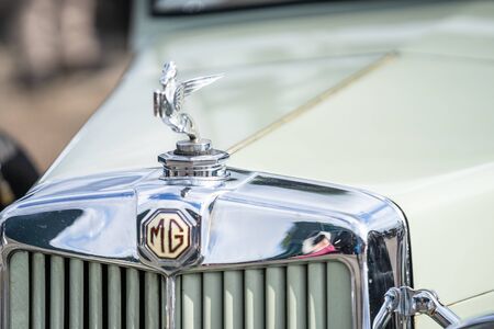 OLD WARDEN, BEDFORDSHIRE, UK, OCTOBER 6, 2019.Vintage sports cars. Race Day at Shuttleworth.のeditorial素材