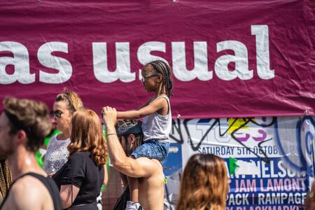 London, UK ,August 25, 2019.Caribbean colour comes to west London as Notting Hill Carnival gets into full swing with hundreds of thousands joining the throng on the capitals streetsのeditorial素材