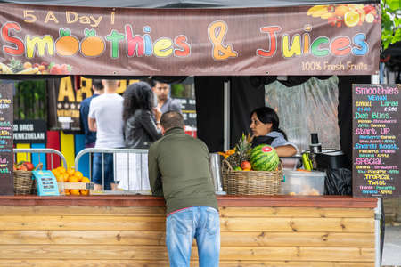 London,UK, July, 2019. Street food in London.Southbank Centre Food Marketのeditorial素材