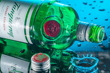 Bedford,UK,May 16,2020.Tanqueray is a brand of gin produced by Diageo plc and marketed worldwide....