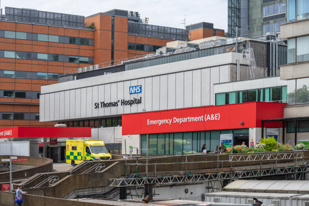 St Thomas Hospital Emergency Department, A and E. London, Britain, May 29, 2021.のeditorial素材