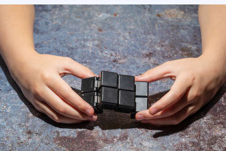 Infinity Fidget Cube for Children and Adults Stress and Anxiety Relief Cool Hand Mini Kill Time Toyの写真素材