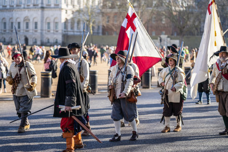 The Kings Army, part of the English Civil War Society. 50th Anniversary of the Kings Army parade....