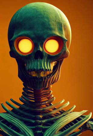 Halloween concept. Neural network generated art. Digitally generated image. Not based on any actual scene or pattern. High quality illustration.の写真素材