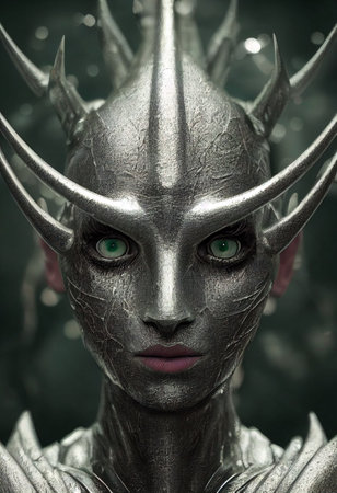 Silver Witch. Digitally generated image. Not based on any actual scene or pattern. 3D Renderの写真素材