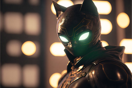 Cat Superhero created with generative AI technology. High quality illustrationの写真素材