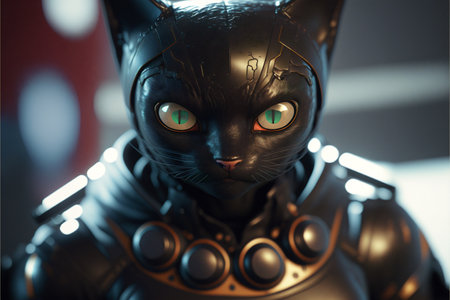 Cat Superhero created with generative AI technology. High quality illustrationの写真素材