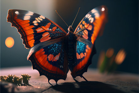 Colorful butterflies in the jungle created with generative AI technology. High quality illustrationの写真素材