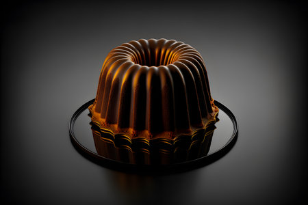 RUM CAKE on black background created with generative AI technology. High quality illustrationの写真素材