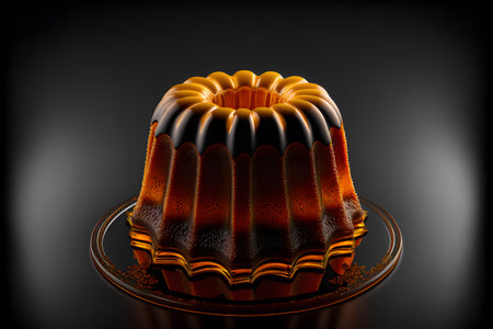 RUM CAKE on black background created with generative AI technology. High quality illustrationの写真素材