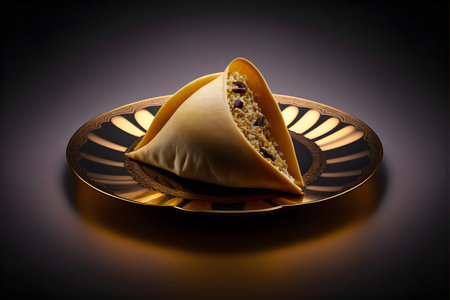Qatayef on black background created with generative AI technology. High quality illustrationの写真素材