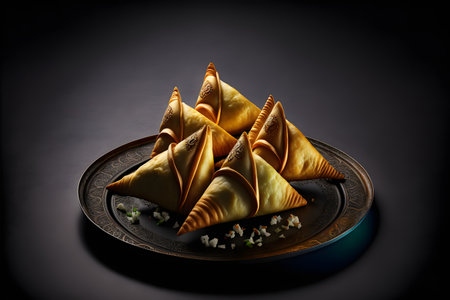 MANDAZI on black background created with generative AI technology. High quality illustrationの写真素材