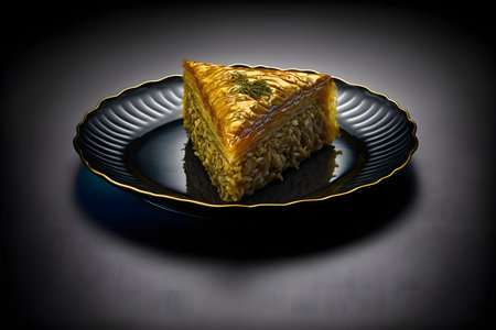 BAKLAVA on black background created with generative AI technology. High quality illustrationの写真素材
