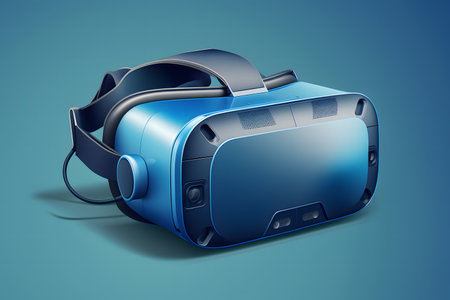 VR Headset. Virtual Reality Device created with generative AI technology. High quality illustrationの写真素材