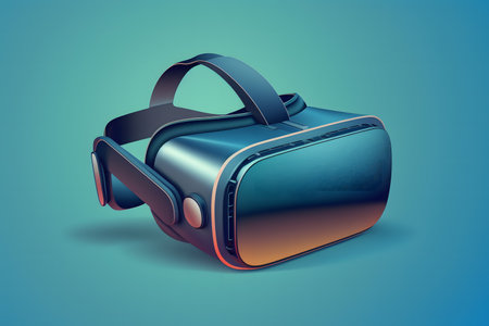 VR Headset. Virtual Reality Device created with generative AI technology. High quality illustrationの写真素材