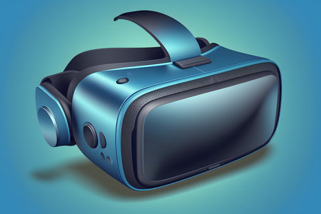 VR Headset. Virtual Reality Device created with generative AI technology. High quality illustrationの写真素材