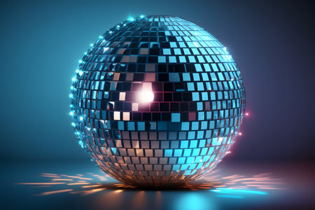 shiny disco ball created with generative AI technology. High quality illustrationの写真素材