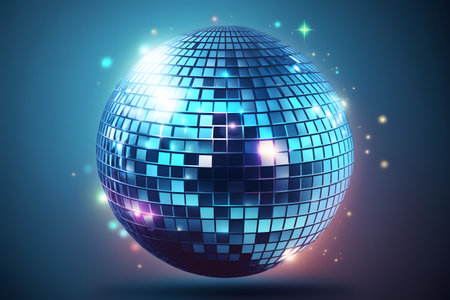 shiny disco ball created with generative AI technology. High quality illustrationの写真素材