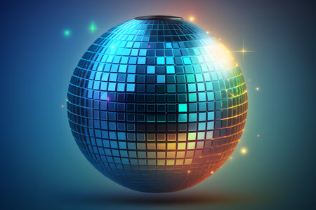 shiny disco ball created with generative AI technology. High quality illustrationの写真素材