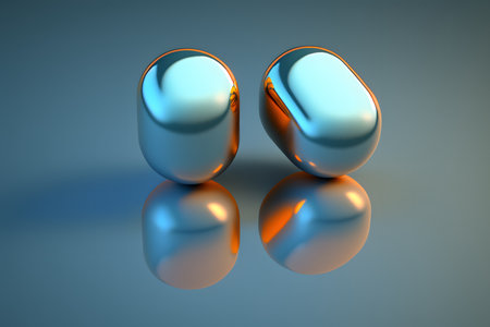 pills isolated on a blue background created with generative AI technology. High quality illustrationの写真素材