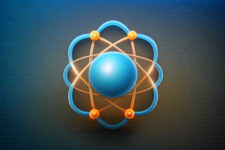 Atom icon created with generative AI technology. High quality illustrationの写真素材