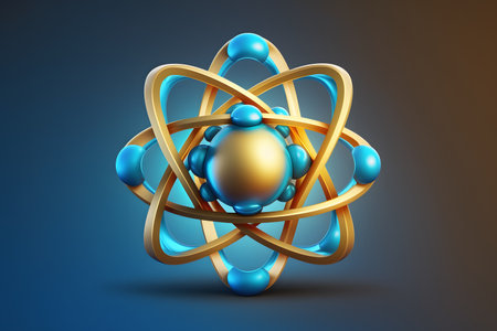 Atom icon created with generative AI technology. High quality illustrationの写真素材