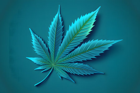 Cannabis marijuana hemp leaf created with generative AI technology. High quality illustrationの写真素材