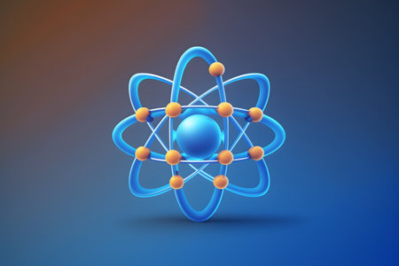 Atom icon created with generative AI technology. High quality illustrationの写真素材