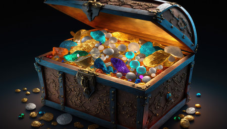 Treasure chest created with generative AI technology. High quality illustrationの写真素材