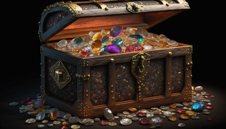Treasure chest created with generative AI technology. High quality illustrationの写真素材