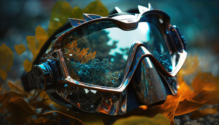Scuba Mask, Snorkeling Scuba Dive Glasses, holiday concept, created with generative AI technology. High quality illustrationの写真素材