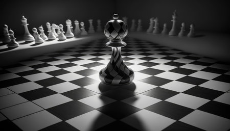 The concept of developing thinking through playing chess created with generative AI technology. High quality illustrationの写真素材