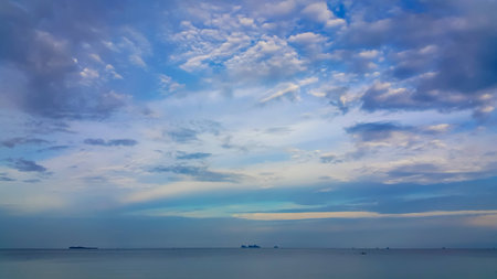 Blue Sky on Seaの写真素材