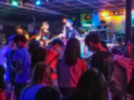 Night life party, Kalasin Thailand Asia, Defocusedの写真素材