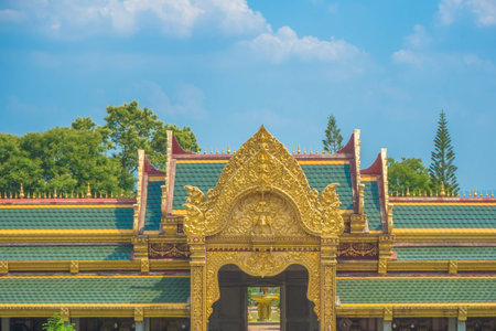 Gate of Phra Maha Chedi Chai Mongkol Temple,Public & Famous Temple, Roi Et Thailandの写真素材