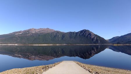 Lake in mountainsの写真素材