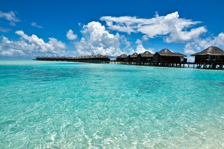 Overwater Bungalow, Maldivesの写真素材