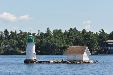 The Sunken Rock Lighthouse in Bush Island, Thousand Islandsのeditorial素材