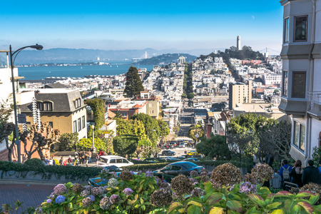 Panoramic view of San Francisco from aboveの写真素材