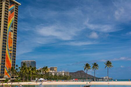 Beach in Waikiki, Oahu, Hawaiiの写真素材