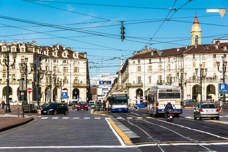 Piazza Vittorio in Turin, Italyのeditorial素材