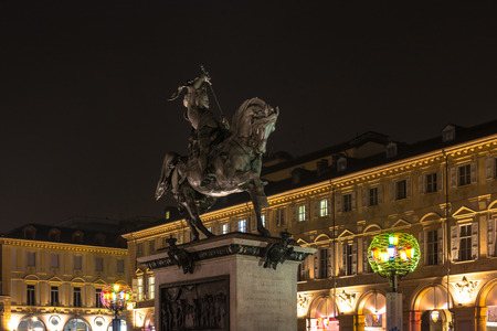 The monument of Emanuele Filiberto in Turin, Italyのeditorial素材