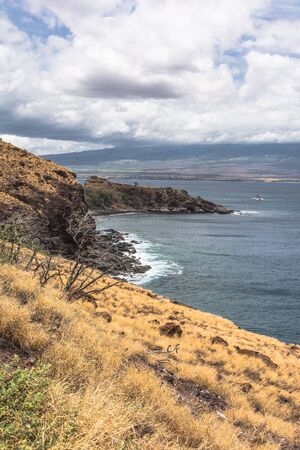 Maui coast in a cloudy day, Hawaiiの写真素材