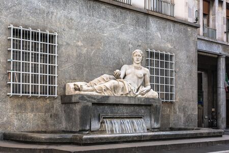 The Fountain of the Dora River, Turin, Italyのeditorial素材