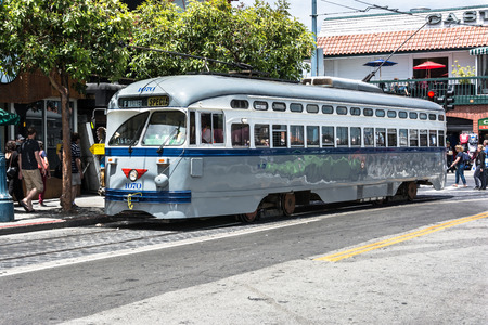 Gray tram in San Francisco
