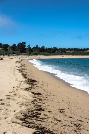 Sand beach along Carmel, Californiaの写真素材