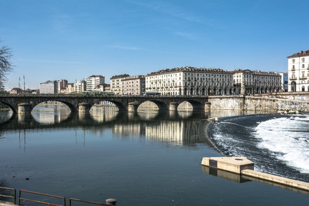 River Po in Turin, Italyのeditorial素材
