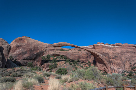 Landscape Arch in Arches National Park, Utahの写真素材