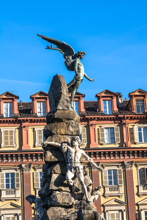 Statute Monument Square in Turin, Italyのeditorial素材