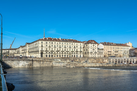 Po river in Turin, Italyのeditorial素材